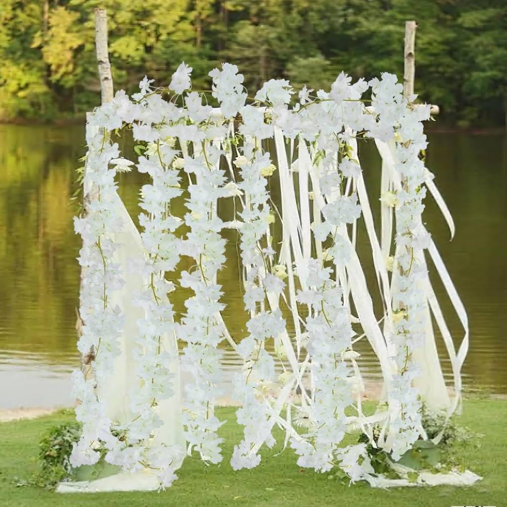Décoration Florale Cerisier Artificiel Blanc - Vigne pour Cacher Tuyaux et Mur - Ambiance Orientale - Lytech - Image 4