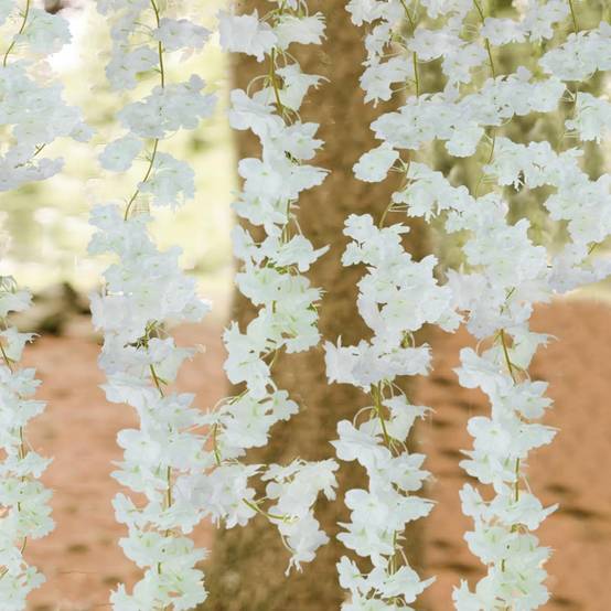 Décoration Florale Cerisier Artificiel Blanc - Vigne pour Cacher Tuyaux et Mur - Ambiance Orientale - Lytech - Image 2