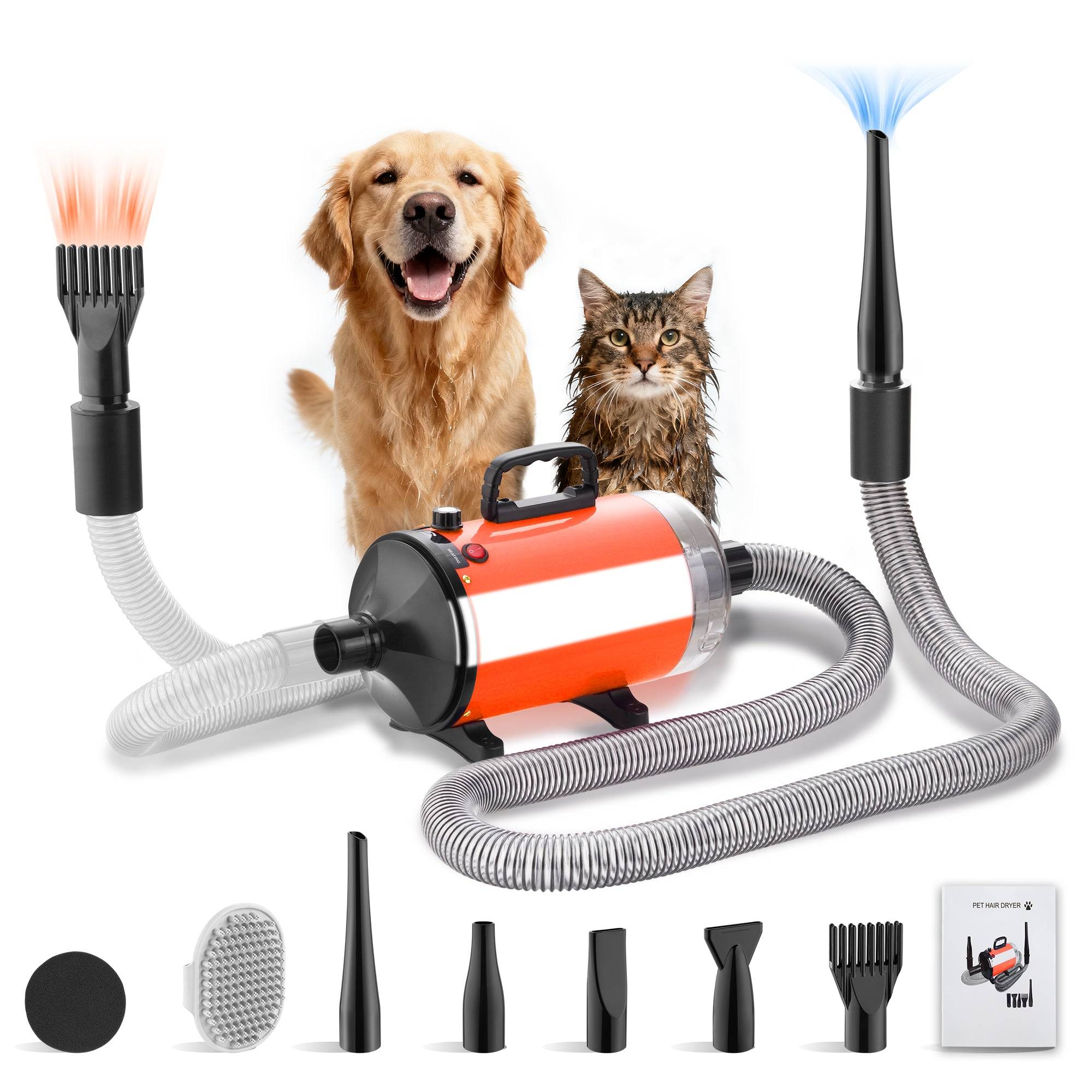 Sèche-Cheveux pour Chien Blower 3200 W, Pulseur Chien avec Aspirateur, Animaux Vitesse et Température Réglable - Image 5