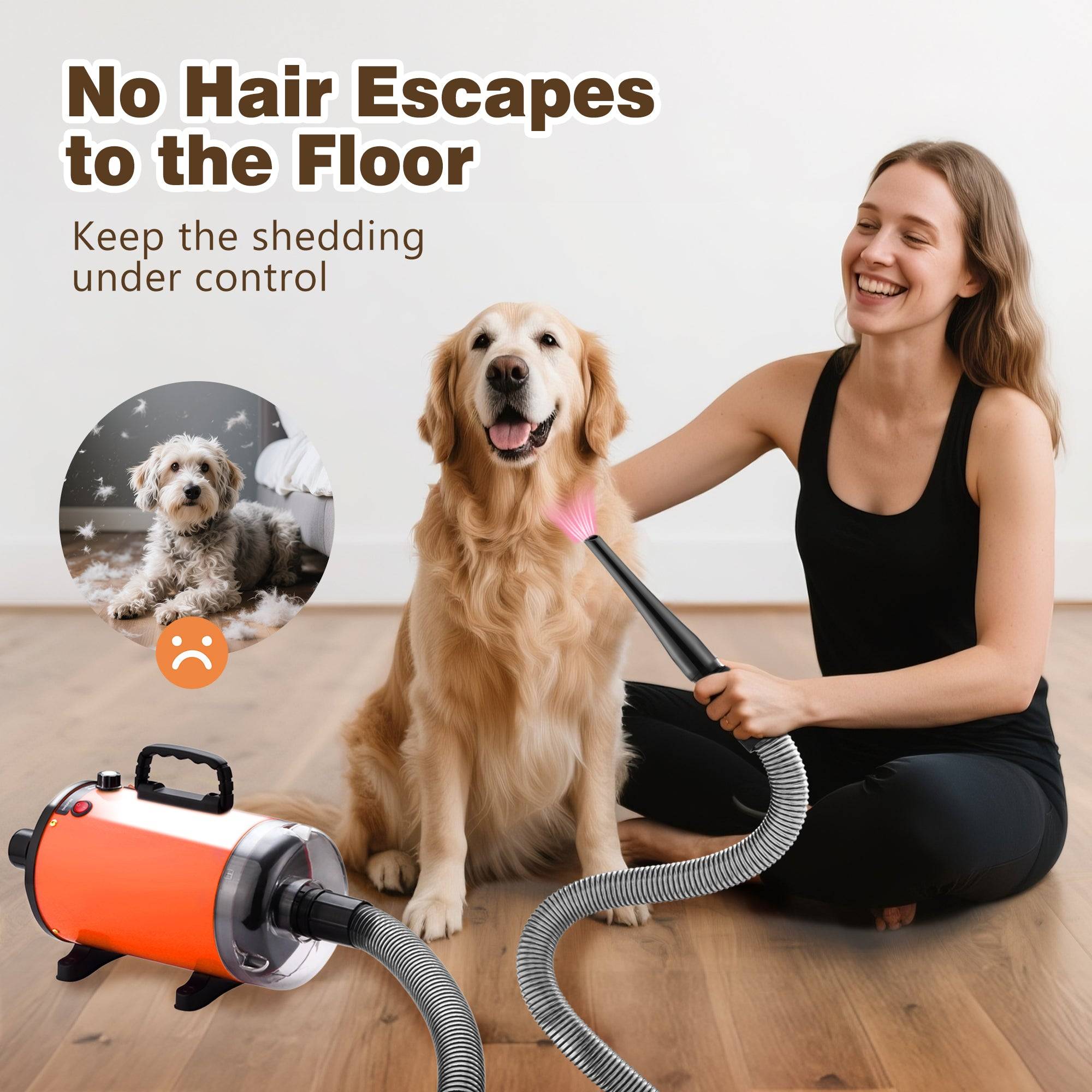 Sèche-Cheveux pour Chien Blower 3200 W, Pulseur Chien avec Aspirateur, Animaux Vitesse et Température Réglable - Image 6