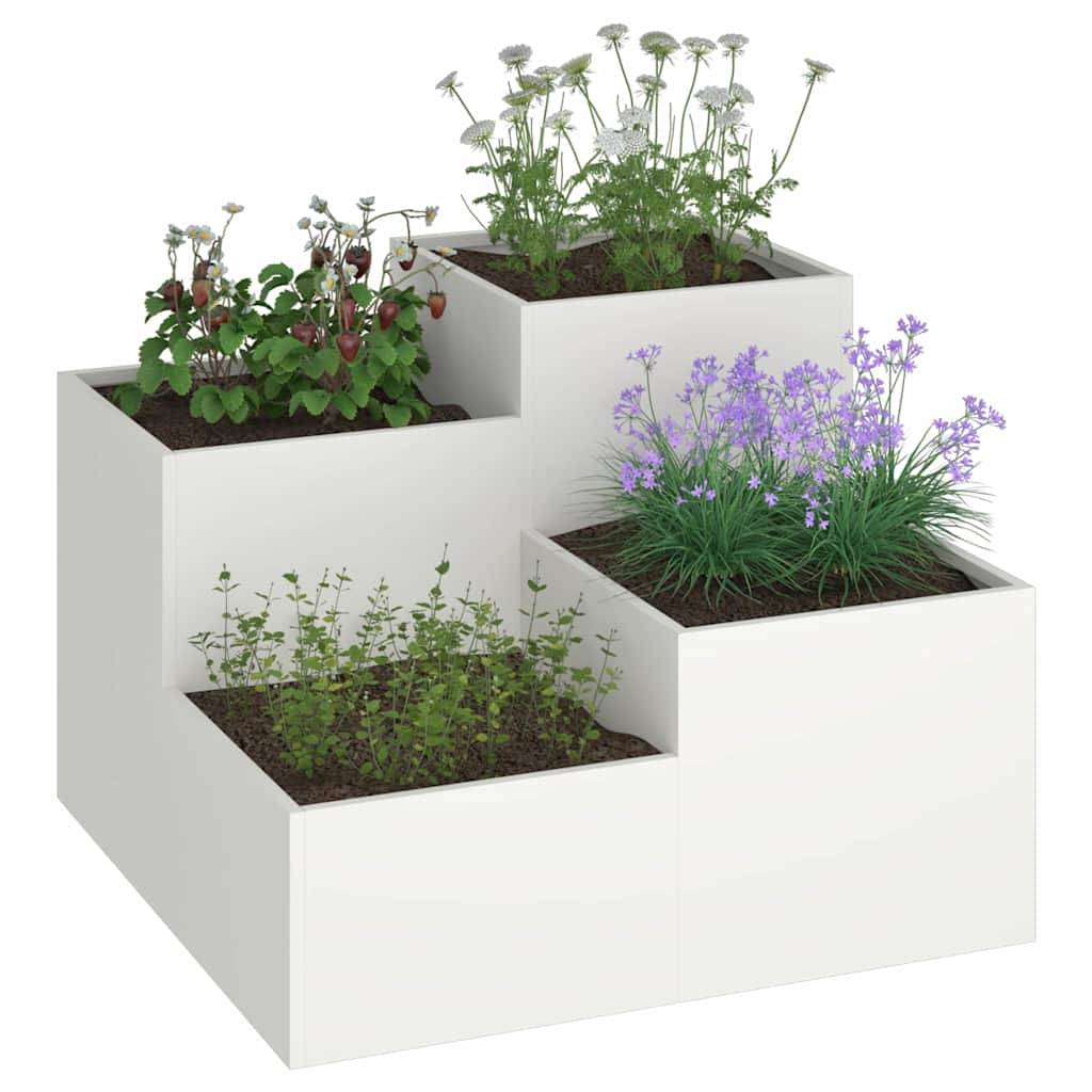 Maison Chic - Cache-pot, Pot De Fleurs Blanc 80 x 80 x 60 cm Acier g392 - Image 3