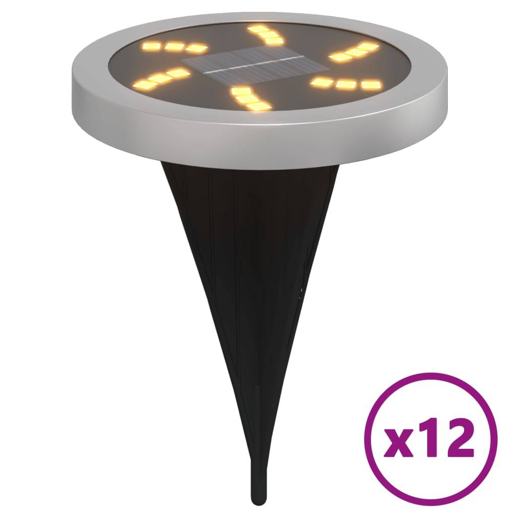 Lampe d'extérieur - Lampe de jardins solaires de sol et piquets de sol 12 pcs-JU798 - Image 1
