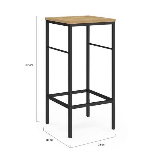 Lot de 2 tabourets de bar DETROIT design industriel - Image 5