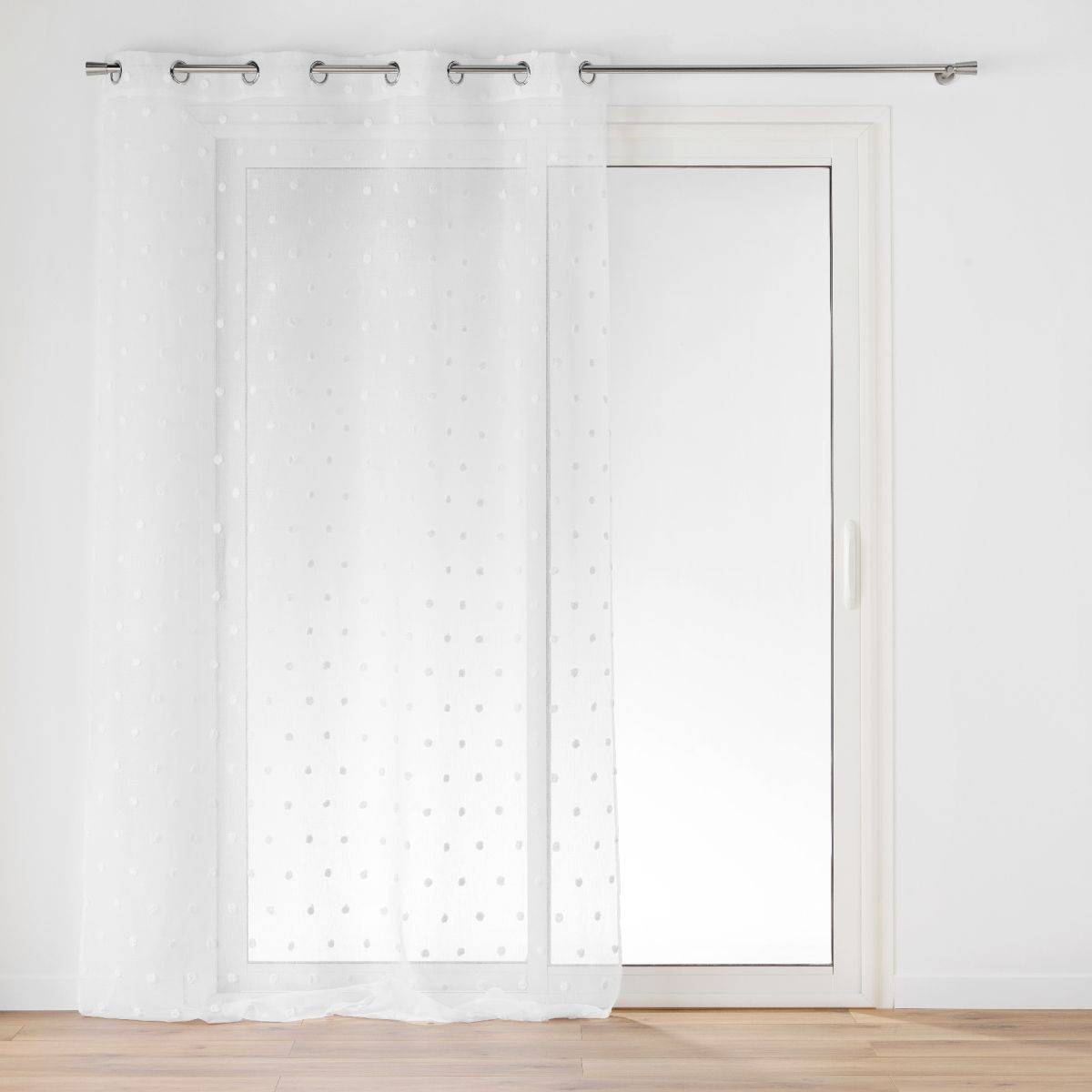 Rideau Voilage à Œillets "Pompinou" 140x240cm Blanc - Image 1