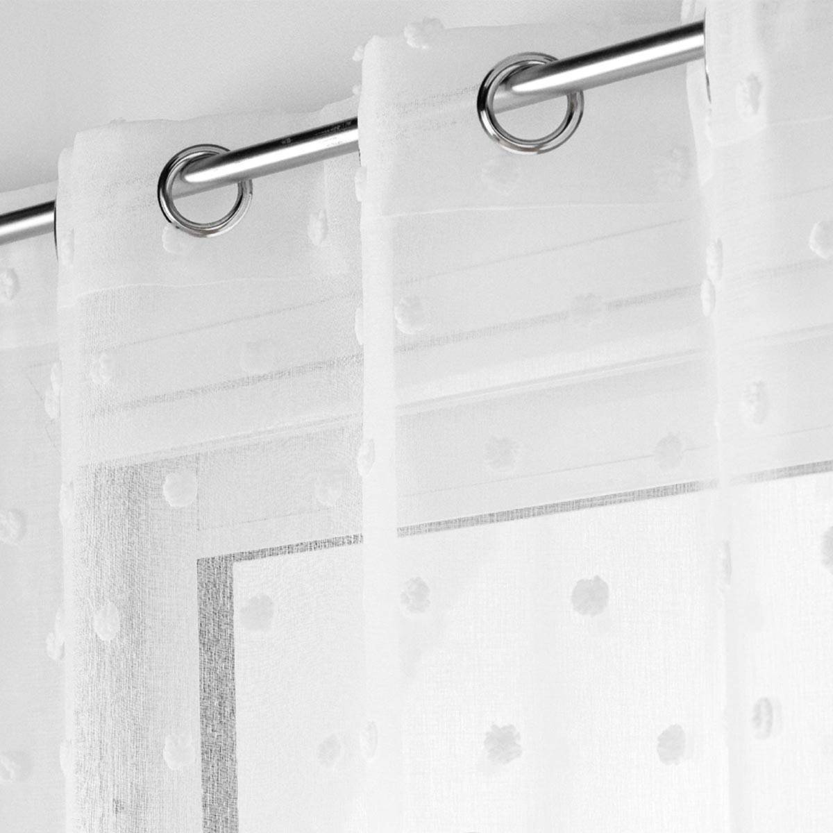 Rideau Voilage à Œillets "Pompinou" 140x240cm Blanc - Image 2