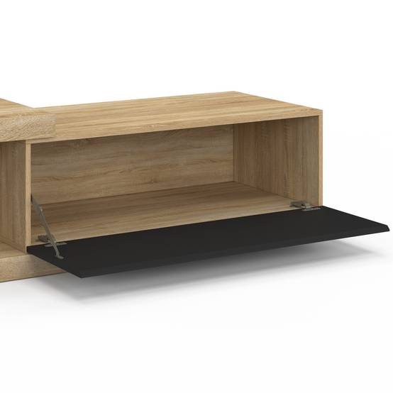 IDMARKET - Table basse extensible rectangulaire RAPHAEL 100-130 cm 1 porte bois et noir - Image 7