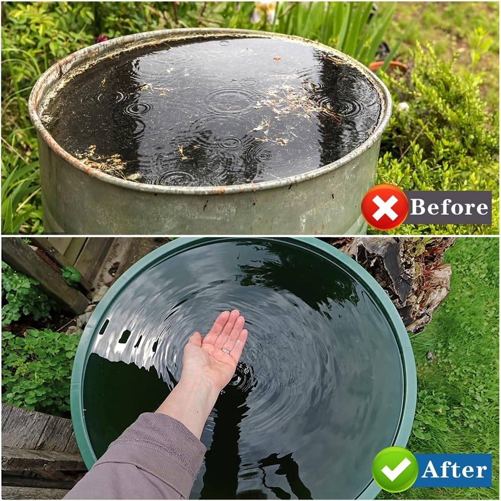 IntiMeg - 2 Pièces Filet de protection pour réservoir récupérateur d'eau de pluie, Diamètre 95 cm, avec cordon de serrage - IntiMeg - Image 4