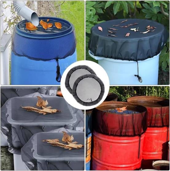 IntiMeg - 2 Pièces Filet de protection pour réservoir récupérateur d'eau de pluie, Diamètre 95 cm, avec cordon de serrage - IntiMeg - Image 5