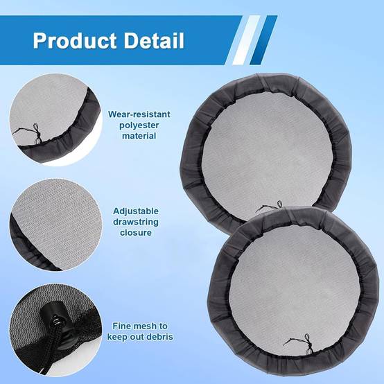 IntiMeg - 2 Pièces Filet de protection pour réservoir récupérateur d'eau de pluie, Diamètre 95 cm, avec cordon de serrage - IntiMeg - Image 2