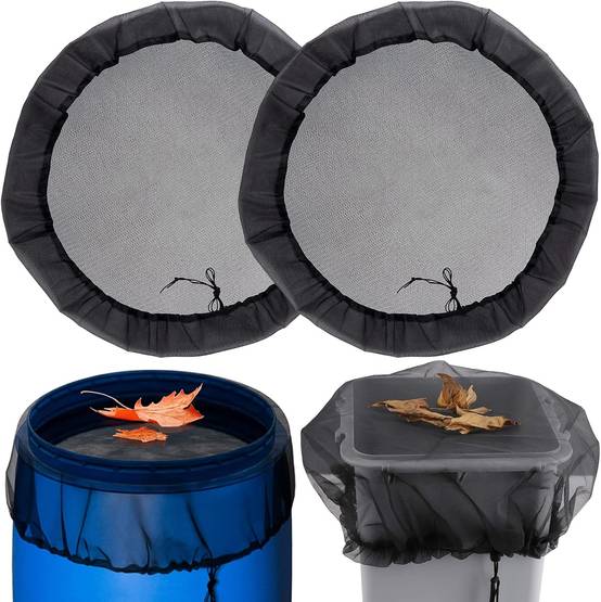 IntiMeg - 2 Pièces Filet de protection pour réservoir récupérateur d'eau de pluie, Diamètre 95 cm, avec cordon de serrage - IntiMeg - Image 1