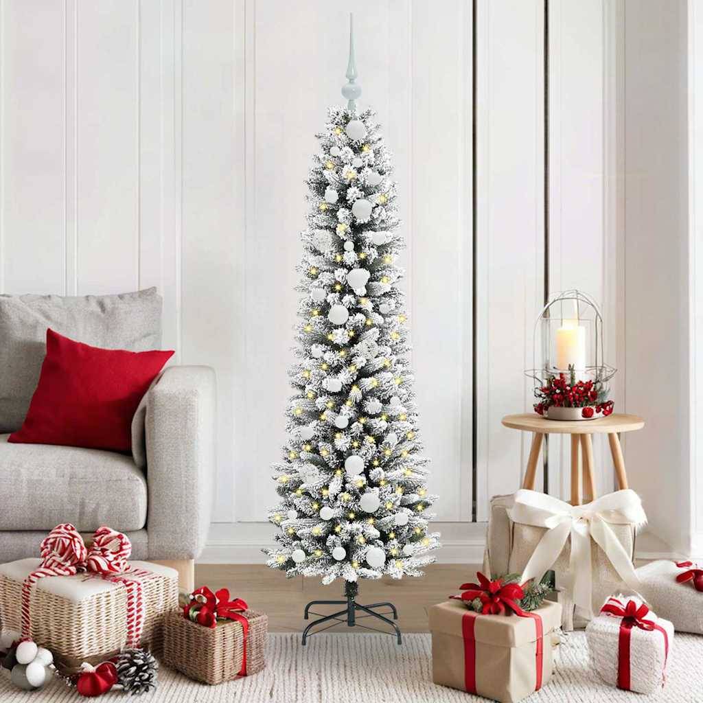 Sapin de Noël | Arbre de Noël artificiel Blanc 150 cm PVC, métal et plastique Maison Chic - Image 2