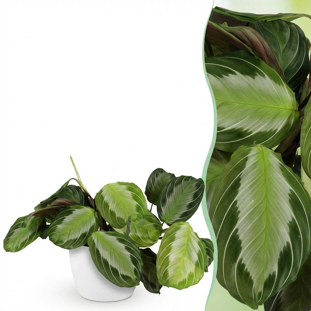 Maranta Fascinator Silverband - H35cm - Image 1