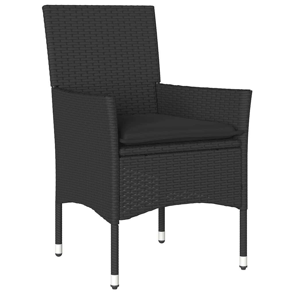 Vidaxl - Ensemble à manger de jardin et coussins 5 pcs-Salons de jardin noir rotin acacia 302520 - Image 3