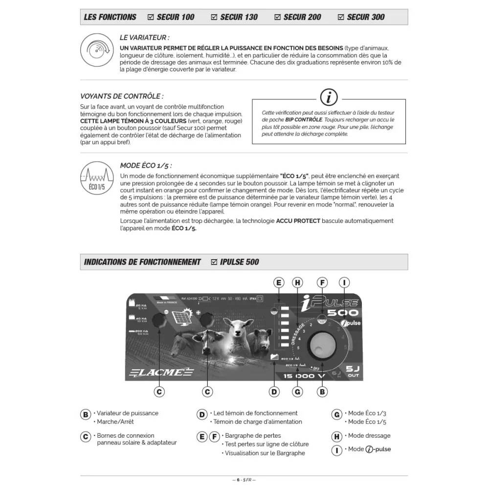 Électrificateur Autonome Secur 500 5J - Performance 12V 15kV - LACME - Image 8