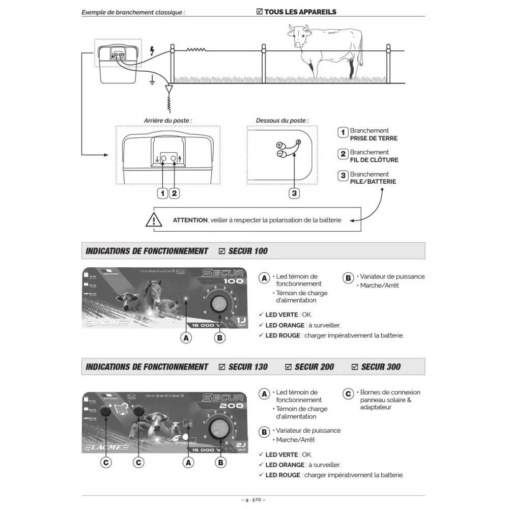 Électrificateur Autonome Secur 500 5J - Performance 12V 15kV - LACME - Image 7