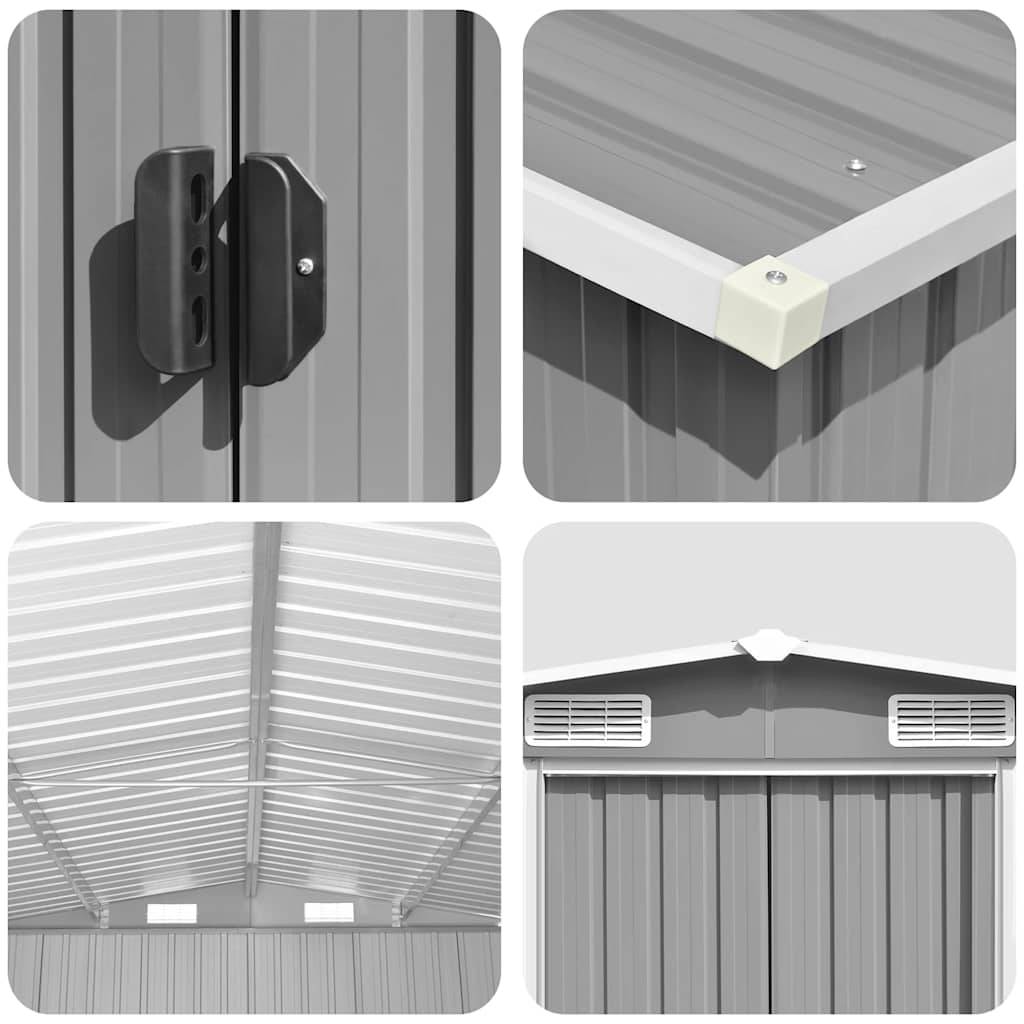 Vidaxl - Abri de jardin Gris 257x779x181 cm Acier galvanisé 20m² vidaXL 47033 - Image 4