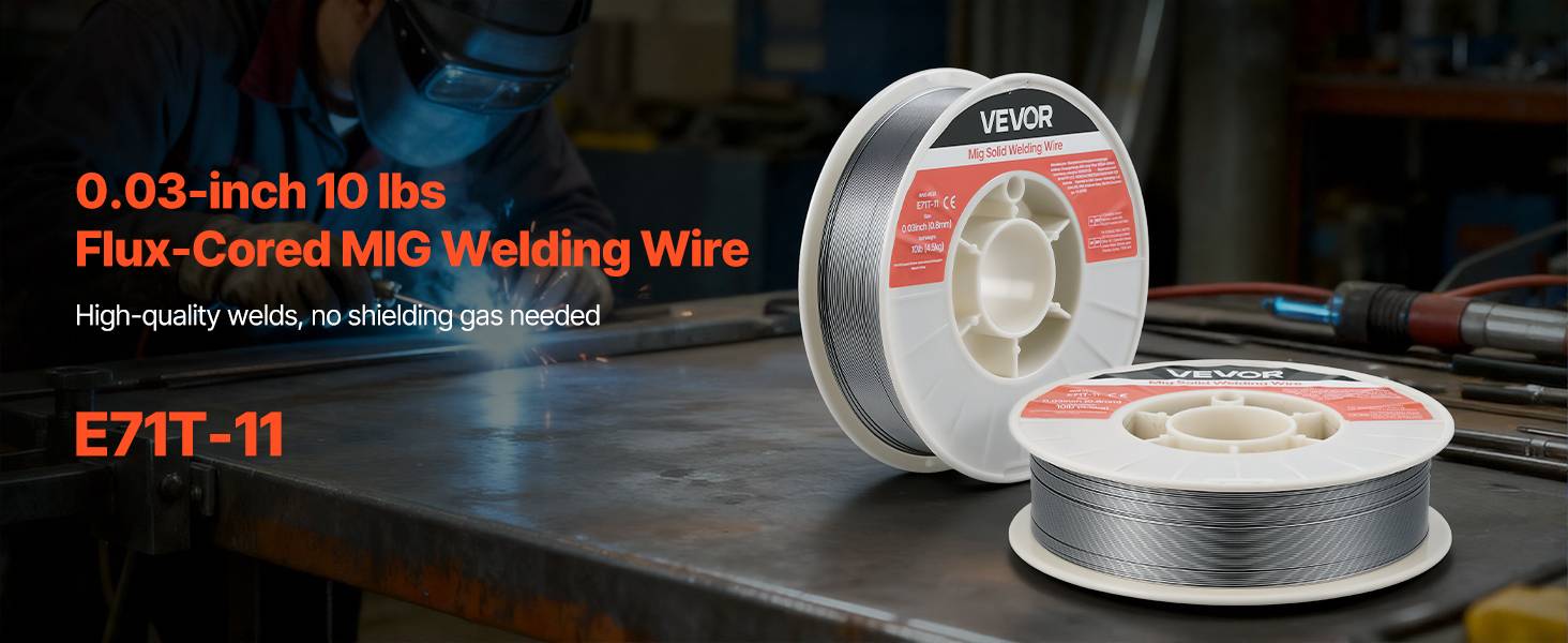 Vevor - VEVOR Fil fourré sans gaz 0,8 mm 4,5 kg - E71T-11, pour acier doux, toutes positions, faible projection. - Image 9