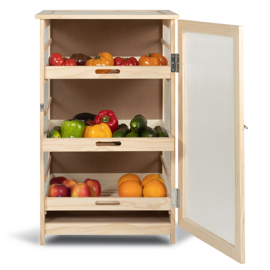 Légumier fruitier en bois VEGGE avec 3 tiroirs amovibles - Image 7