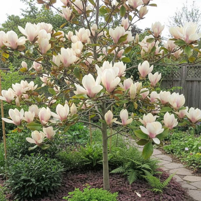 Magnolia Sunsation à fleurs Rose - feuillage Caduc - Pot de 5L - Touffe-  hauteur à maturité De 3,00 m à 5,00 m - Image 5