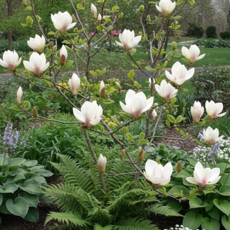 Magnolia Sunsation à fleurs Rose - feuillage Caduc - Pot de 5L - Touffe-  hauteur à maturité De 3,00 m à 5,00 m - Image 3