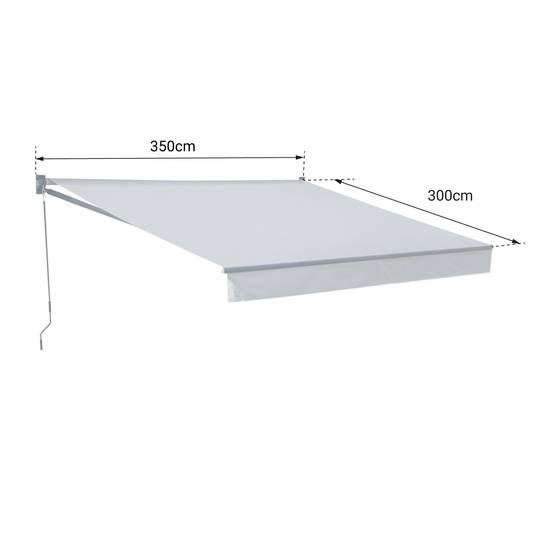 Store banne SAULE 3,5 × 3m - Toile grise et structure grise - HAPPY GARDEN - Image 4