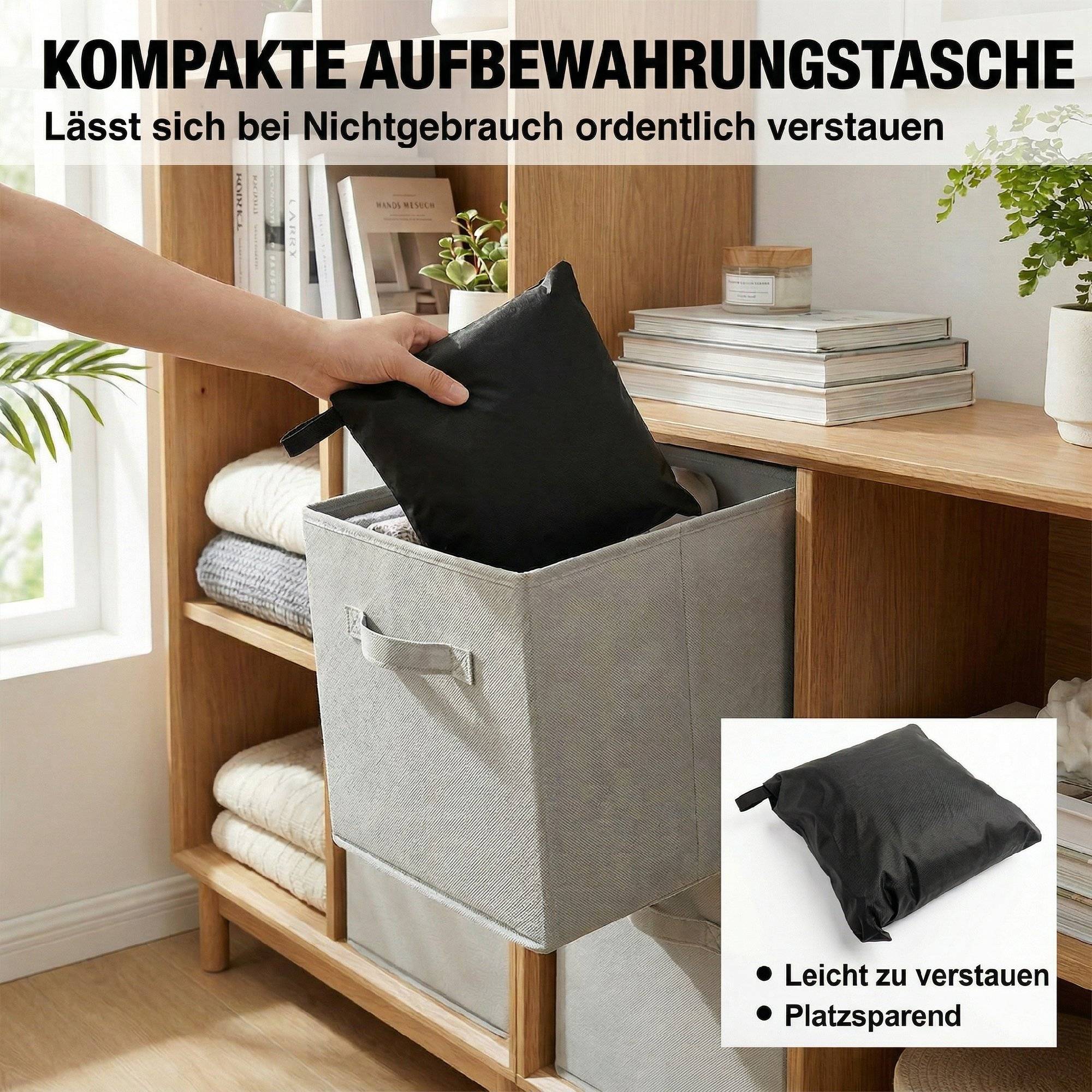 Housse de protection mobilier de jardin 180x120x74 cm, Oxford 420D, imperméable, anti-UV, coupe-vent, noire - Image 10
