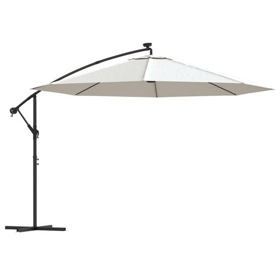 Parasol déporté métal et polyester sable 350 x 350 x 290 cm - PANGIVO - Image 2