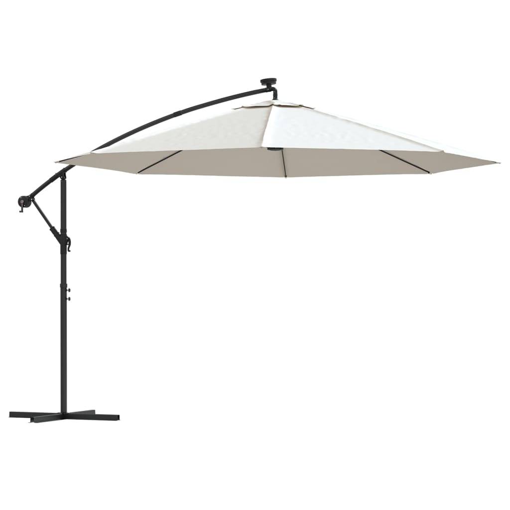 Parasol déporté métal et polyester sable 350 x 350 x 290 cm - PANGIVO - Image 2