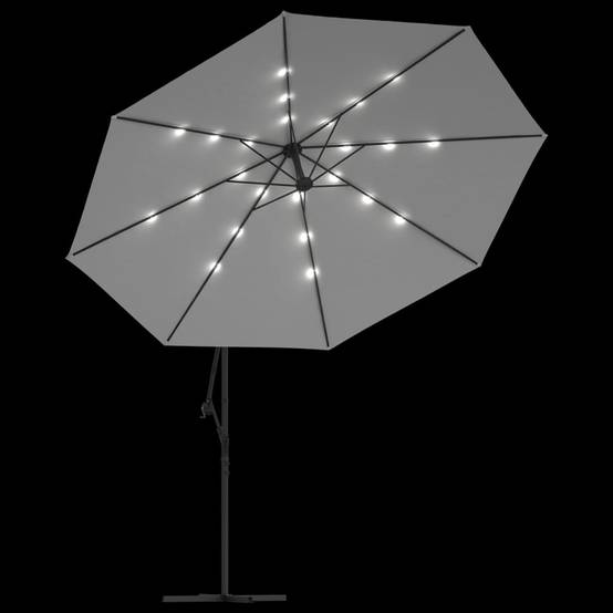 Parasol déporté métal et polyester sable 350 x 350 x 290 cm - PANGIVO - Image 6