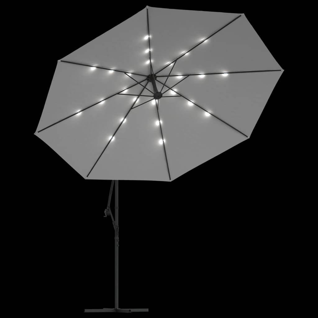 Parasol déporté métal et polyester sable 350 x 350 x 290 cm - PANGIVO - Image 6