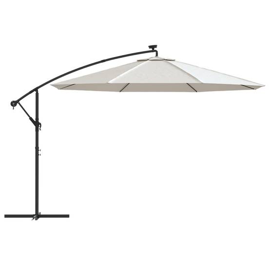 Parasol déporté métal et polyester sable 350 x 350 x 290 cm - PANGIVO - Image 4