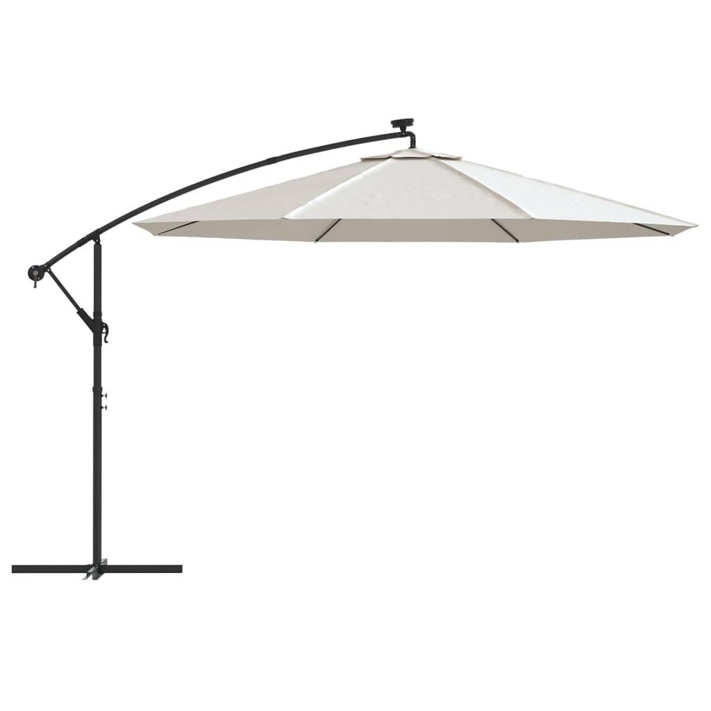 Parasol déporté métal et polyester sable 350 x 350 x 290 cm - PANGIVO - Image 4