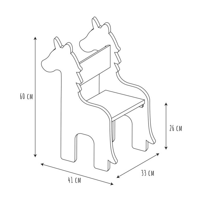 The Home Deco Factory - Chaise enfant Licorne blanche et bois - Image 4