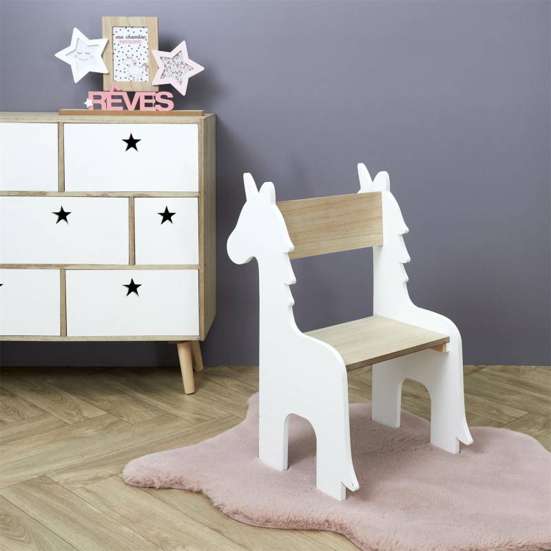 The Home Deco Factory - Chaise enfant Licorne blanche et bois - Image 2