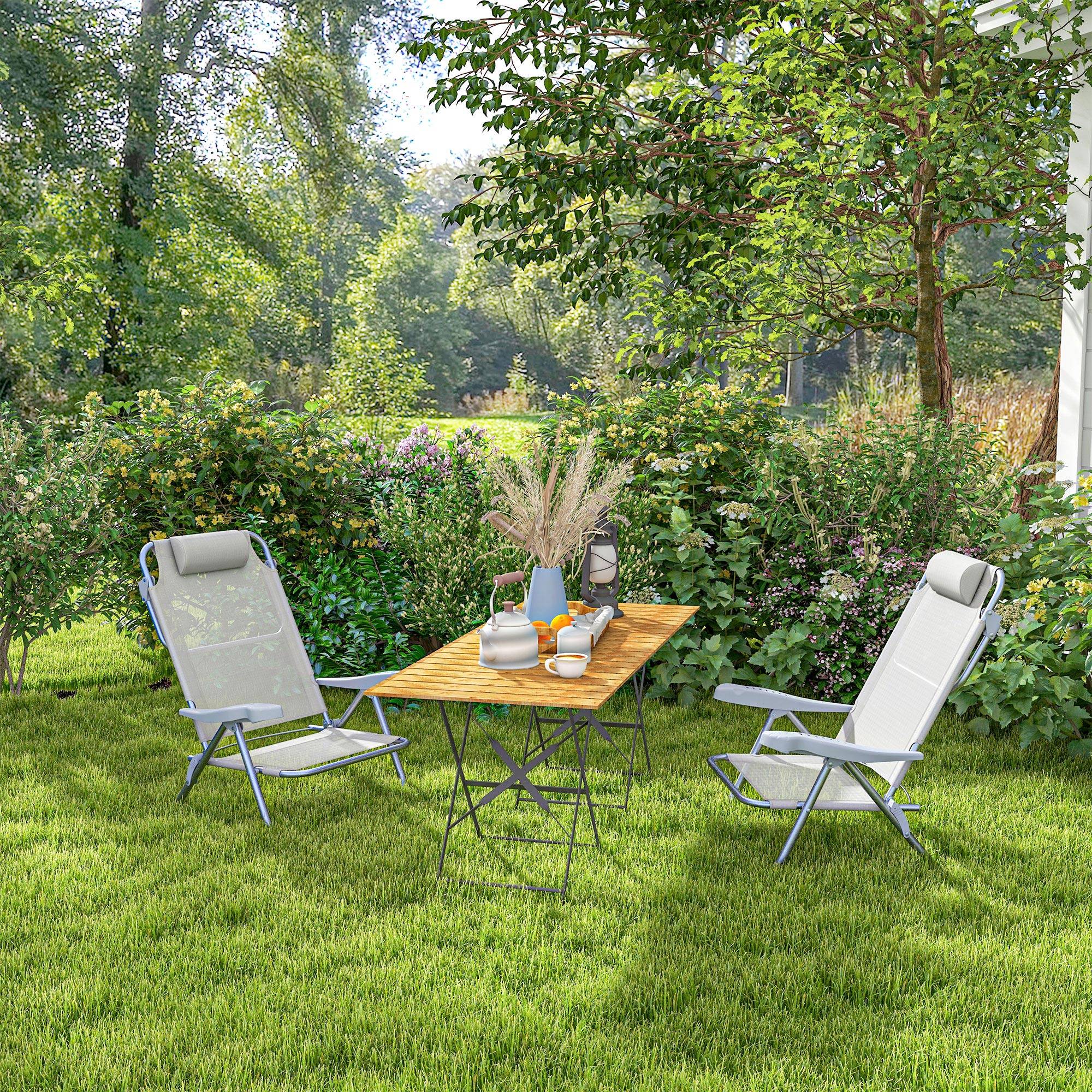Lot de 2 chaises de jardin pliante aluminium et maille 62 x 65 x 80 cm - PANGIVO - Image 10