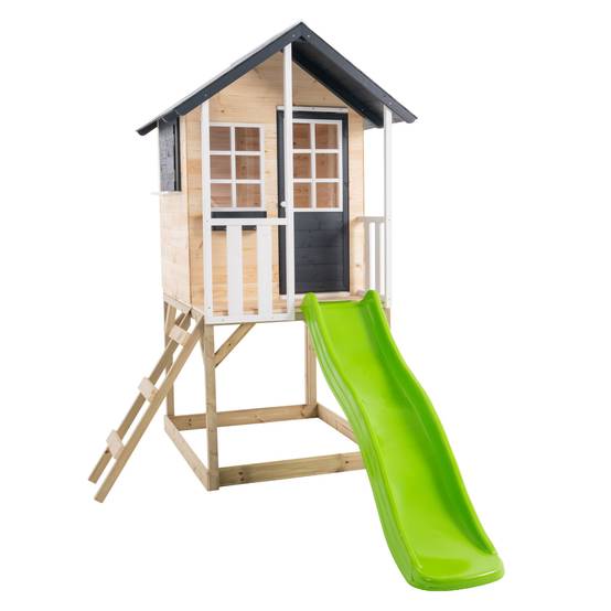 Maisonnette modulable sur pilotis avec balcon et glissière JACINTHES en bois FSC® - Image 2