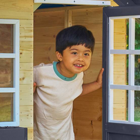 Maisonnette modulable sur pilotis avec balcon et glissière JACINTHES en bois FSC® - Image 10