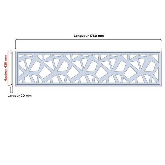 PANNEAU ALU POUR CLOTURE DECOR POLYGONES L 176cm / l 42,8cm - Coloris - Gris anthracite RAL 7016, Largeur - 42,8cm, Longueur - 176cm - Image 3
