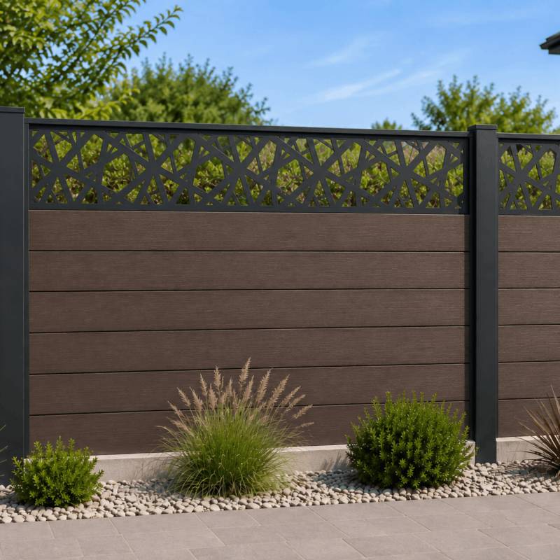 PANNEAU ALU POUR CLOTURE DECOR POLYGONES L 176cm / l 42,8cm - Coloris - Gris anthracite RAL 7016, Largeur - 42,8cm, Longueur - 176cm - Image 5
