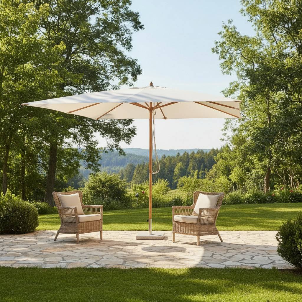 Parasol droit écru 4x3 m Pegasia - Gecko Jardin - Image 8