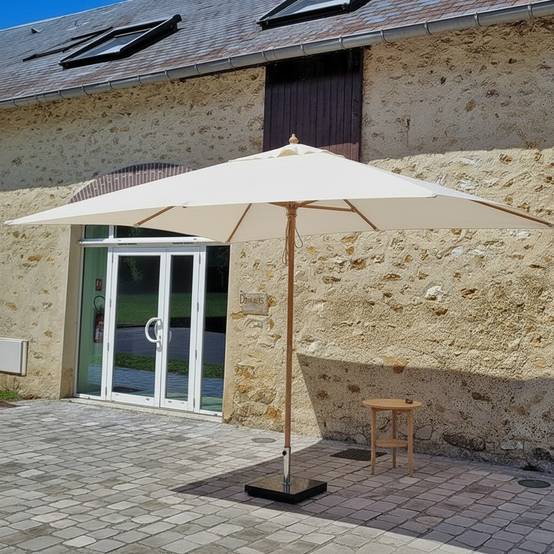 Parasol droit écru 4x3 m Pegasia - Gecko Jardin - Image 1