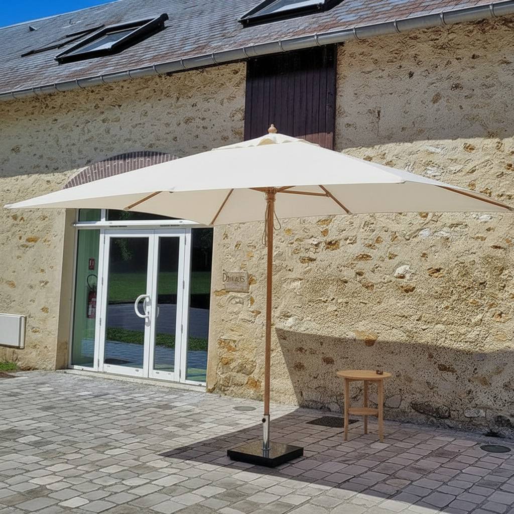 Parasol droit écru 4x3 m Pegasia - Gecko Jardin - Image 1