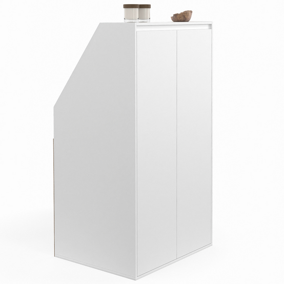 Armoire sous pente 2 portes TOMI 60 x 50 x 110/70 cm blanc - Image 2