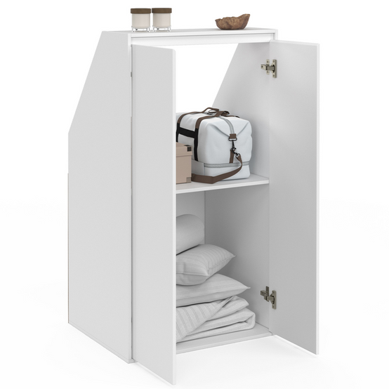Armoire sous pente 2 portes TOMI 60 x 50 x 110/70 cm blanc - Image 4