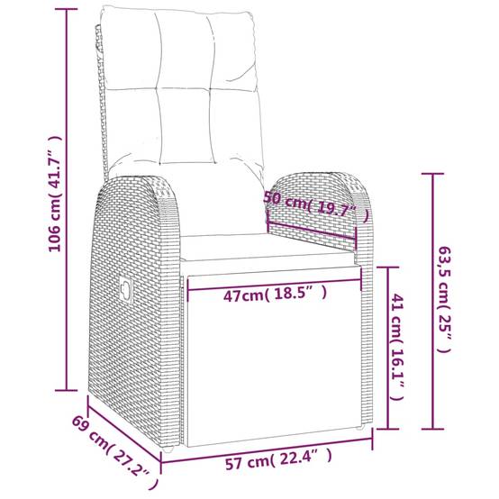 ComfortXL - Fauteuil de Jardin Inclinable Résine Tressée avec Repose-pieds et Coussin pour Patio Noir – ComfortXL Outdoor Living - Image 6