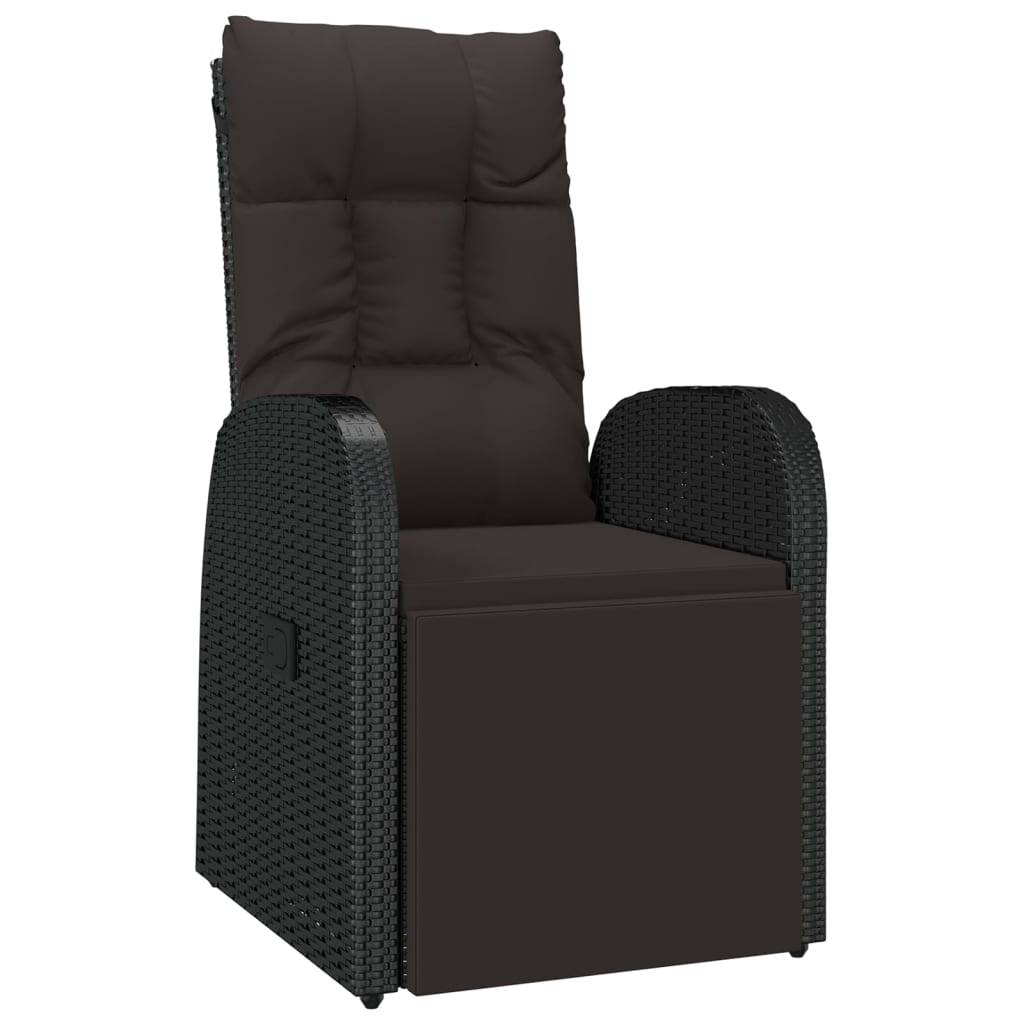 ComfortXL - Fauteuil de Jardin Inclinable Résine Tressée avec Repose-pieds et Coussin pour Patio Noir – ComfortXL Outdoor Living - Image 2