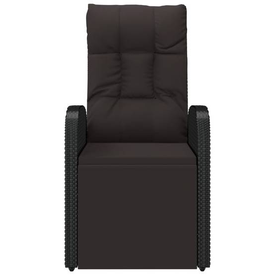 ComfortXL - Fauteuil de Jardin Inclinable Résine Tressée avec Repose-pieds et Coussin pour Patio Noir – ComfortXL Outdoor Living - Image 3