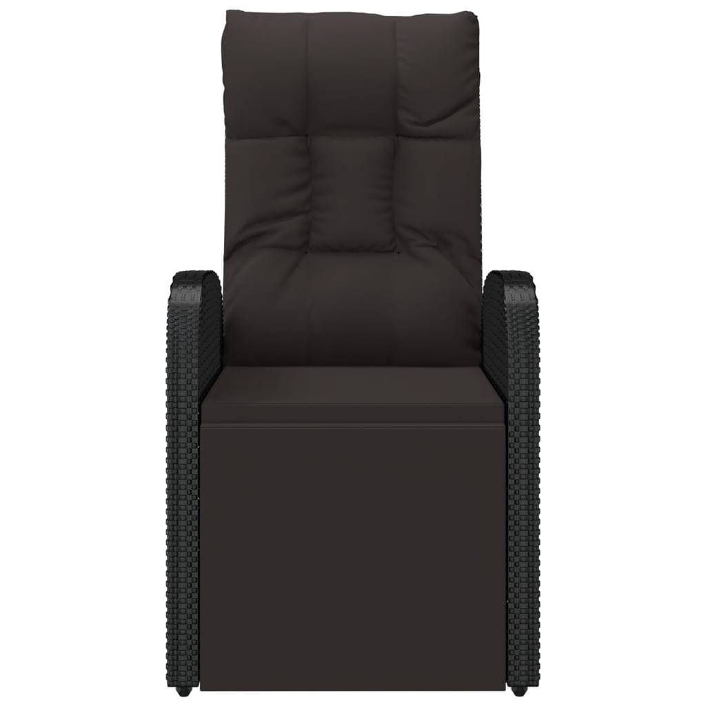 ComfortXL - Fauteuil de Jardin Inclinable Résine Tressée avec Repose-pieds et Coussin pour Patio Noir – ComfortXL Outdoor Living - Image 3