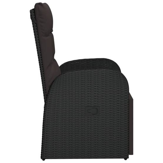 ComfortXL - Fauteuil de Jardin Inclinable Résine Tressée avec Repose-pieds et Coussin pour Patio Noir – ComfortXL Outdoor Living - Image 4