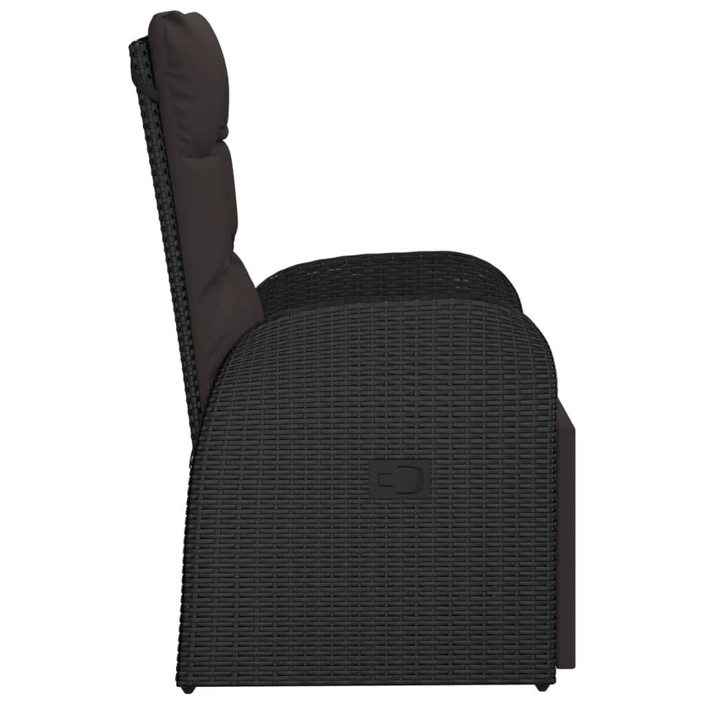 ComfortXL - Fauteuil de Jardin Inclinable Résine Tressée avec Repose-pieds et Coussin pour Patio Noir – ComfortXL Outdoor Living - Image 4